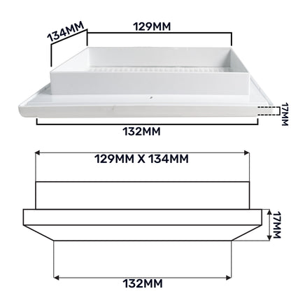 White Duo Smart Louvre Vent 135G 135mm with Insect Mesh