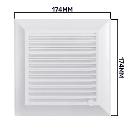 White Duo Smart Louvre Vent 135G 135mm with Insect Mesh