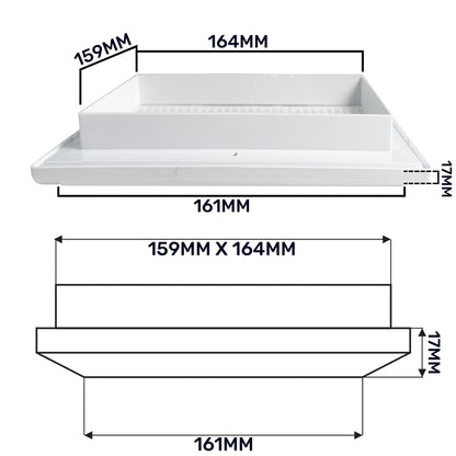 White Duo Smart Louvre Vent 165 with Insect Mesh