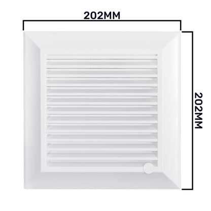 White Duo Smart Louvre Vent 165 with Insect Mesh