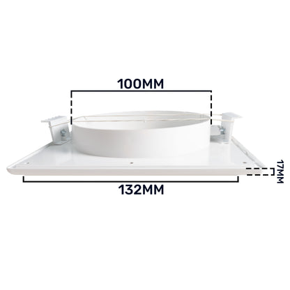 White Duo Smart Louvre Vent 135 fi 100mm with Insect Mesh