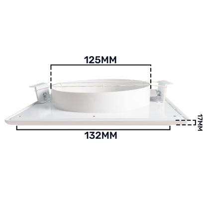 White Duo Smart Louvre Vent 135 fi 125mm with Insect Mesh