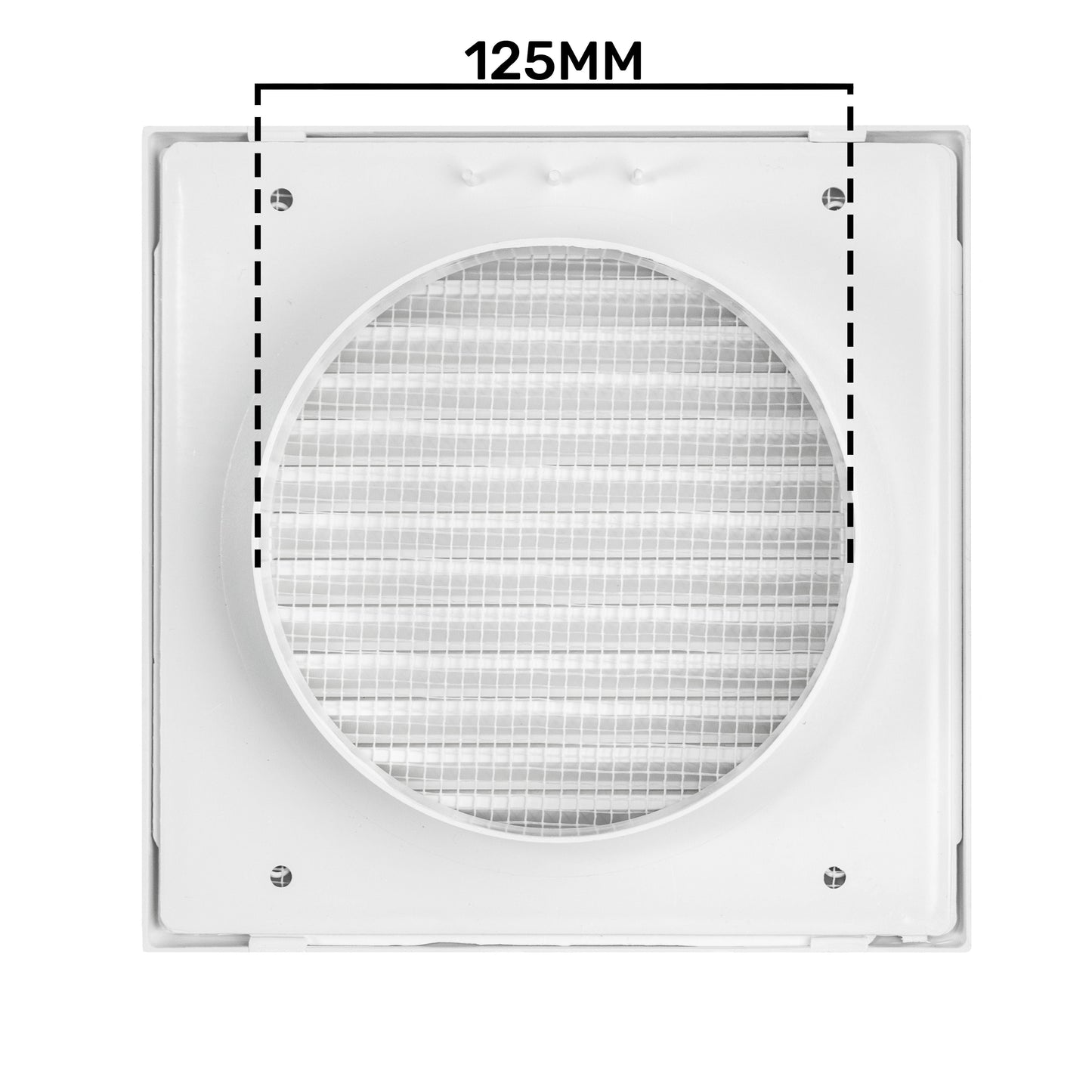 White Duo Smart Louvre Vent 135 fi 125mm with Insect Mesh