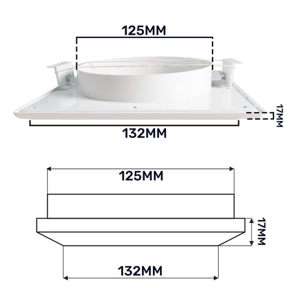 White Duo Smart Louvre Vent 135 fi 125mm with Insect Mesh