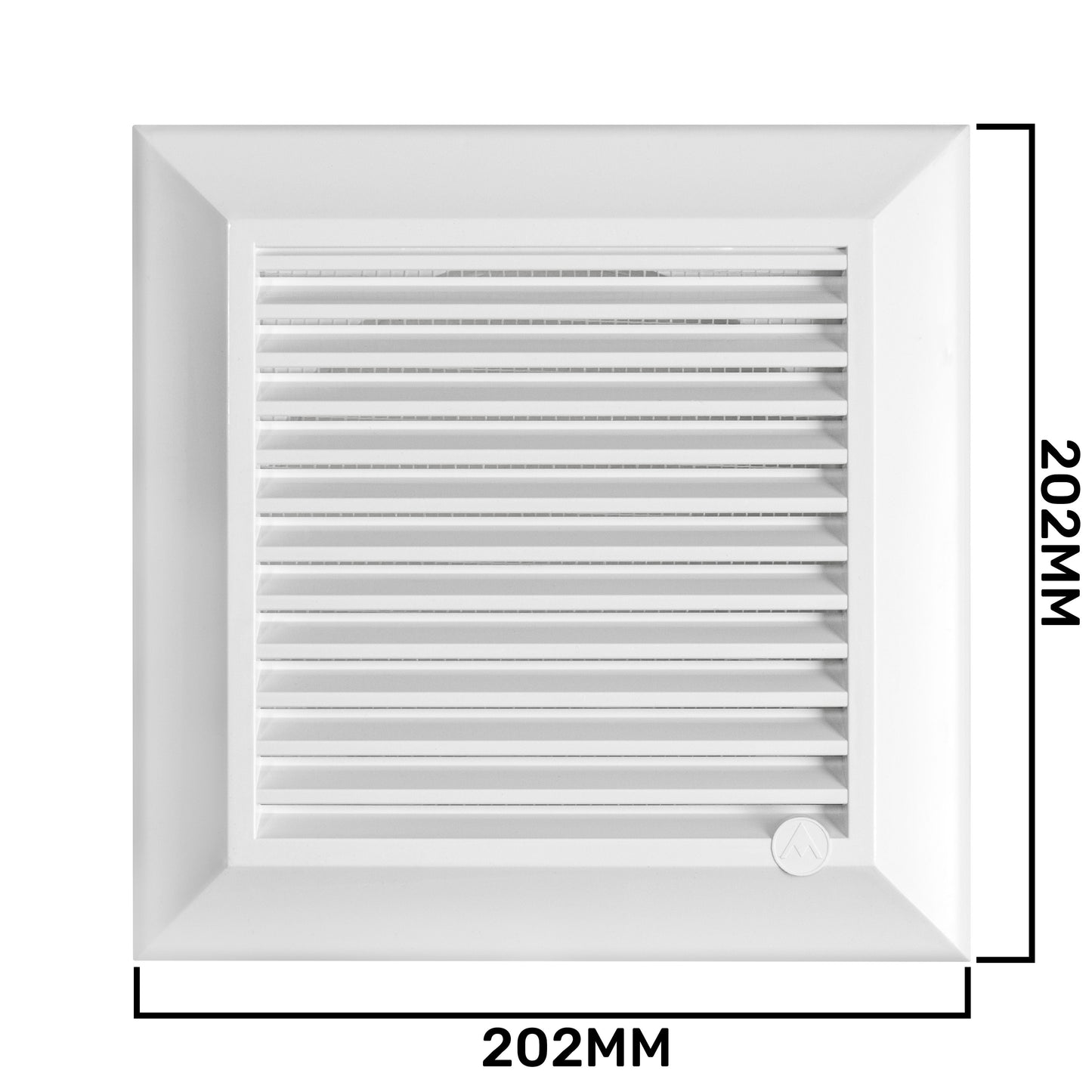 White Duo Smart Louvre Vent 165 fi 150mm with Insect Mesh
