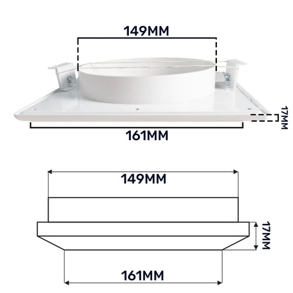 White Duo Smart Louvre Vent 165 fi 150mm with Insect Mesh
