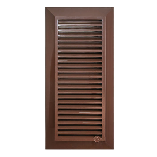 Brown Duo Smart Louvre Vent 90mm x 240mm with Insect Mesh