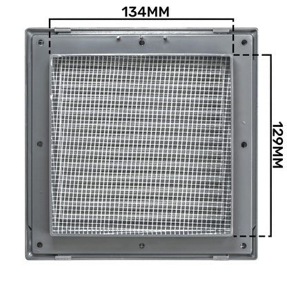 Graphite Duo Smart Louvre Vent 135G 135mm with Insect Mesh