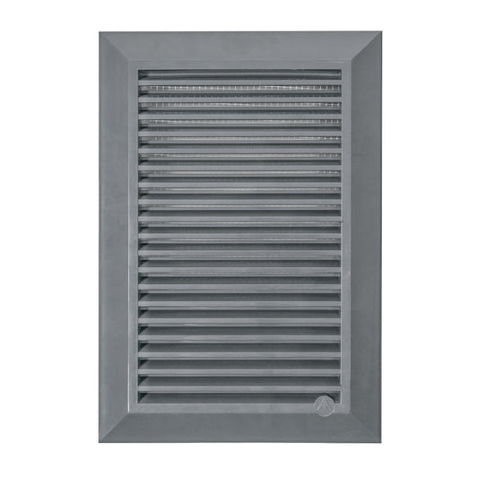 Graphite Duo Smart Louvre Vent 140mm x 210mm with Insect Mesh