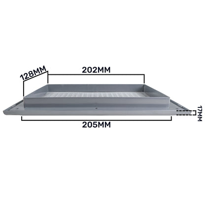 Graphite Duo Smart Louvre Vent 140mm x 210mm with Insect Mesh