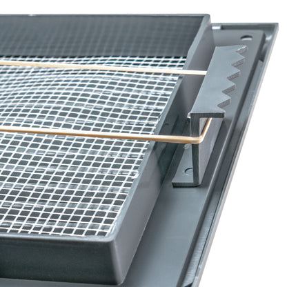 Graphite Duo Smart Louvre Vent 140mm x 210mm with Insect Mesh