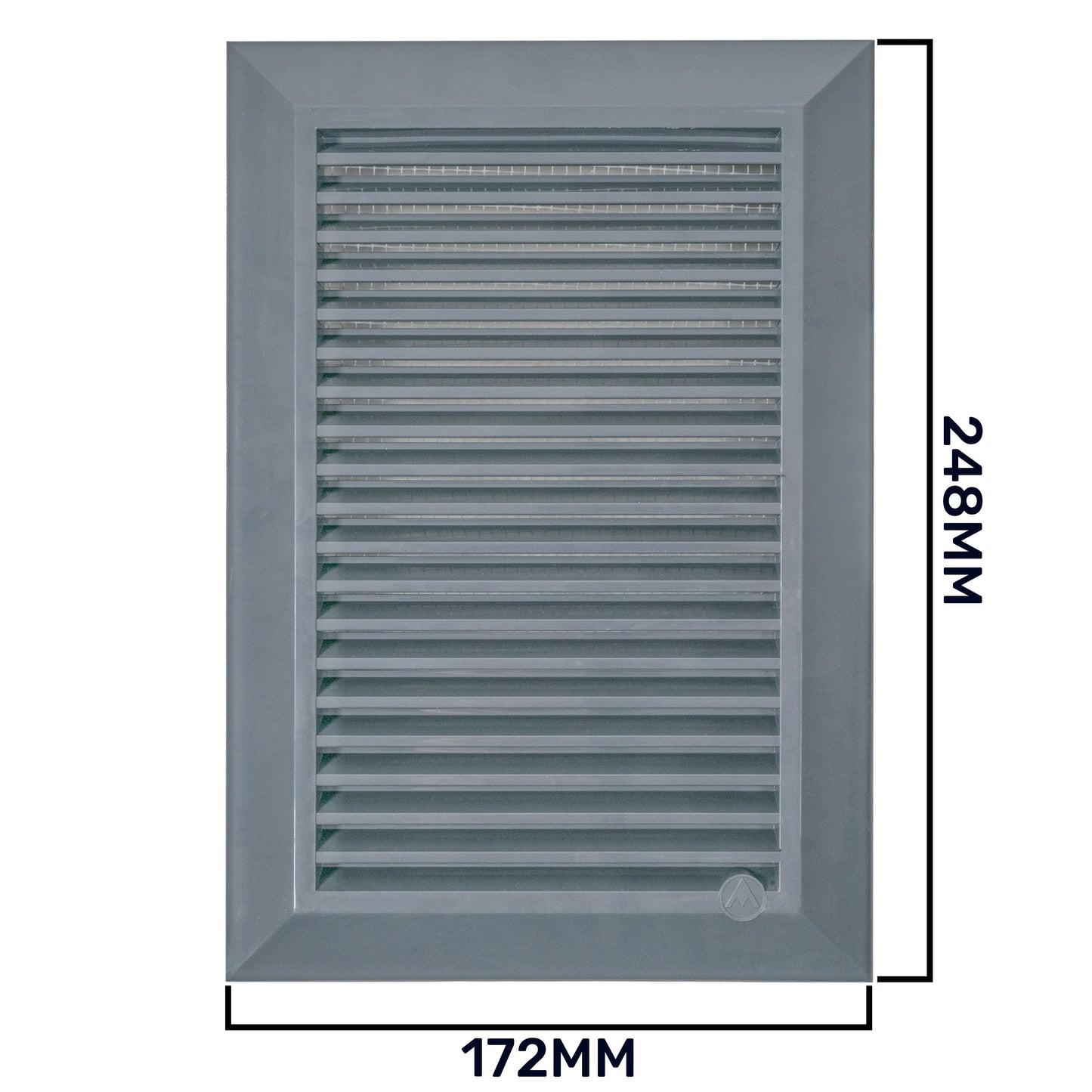 Graphite Duo Smart Louvre Vent 140mm x 210mm with Insect Mesh
