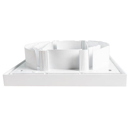 Wall Duct Ventilation Set with VC-KR0153 Louvre Grille and White External Cover