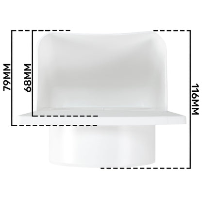 KRD/100 White External Louvre Vent, fi100mm