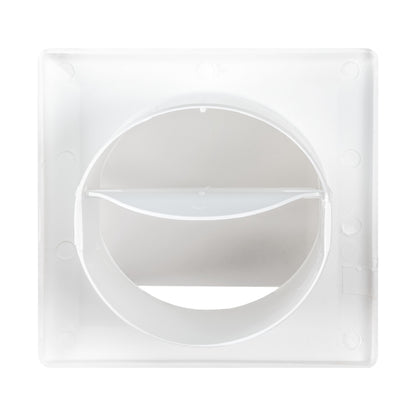 Round Through-Wall Ventilation Set with Bella Interior Grille and White External Vent