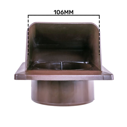 KRD/100B Brown External Louvre Vent, fi100mm
