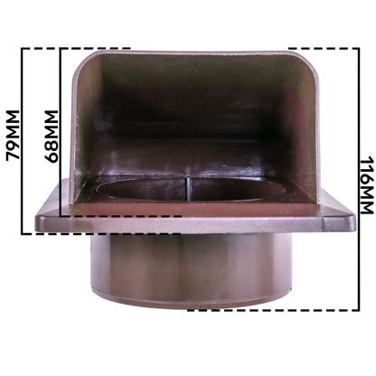 KRD/100B Brown External Louvre Vent, fi100mm