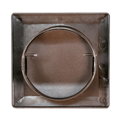 Wall Duct Ventilation Set with VC-KR0153 Louvre Grille and Brown External Cover
