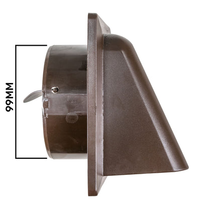 KRD/100B Brown External Louvre Vent, fi100mm