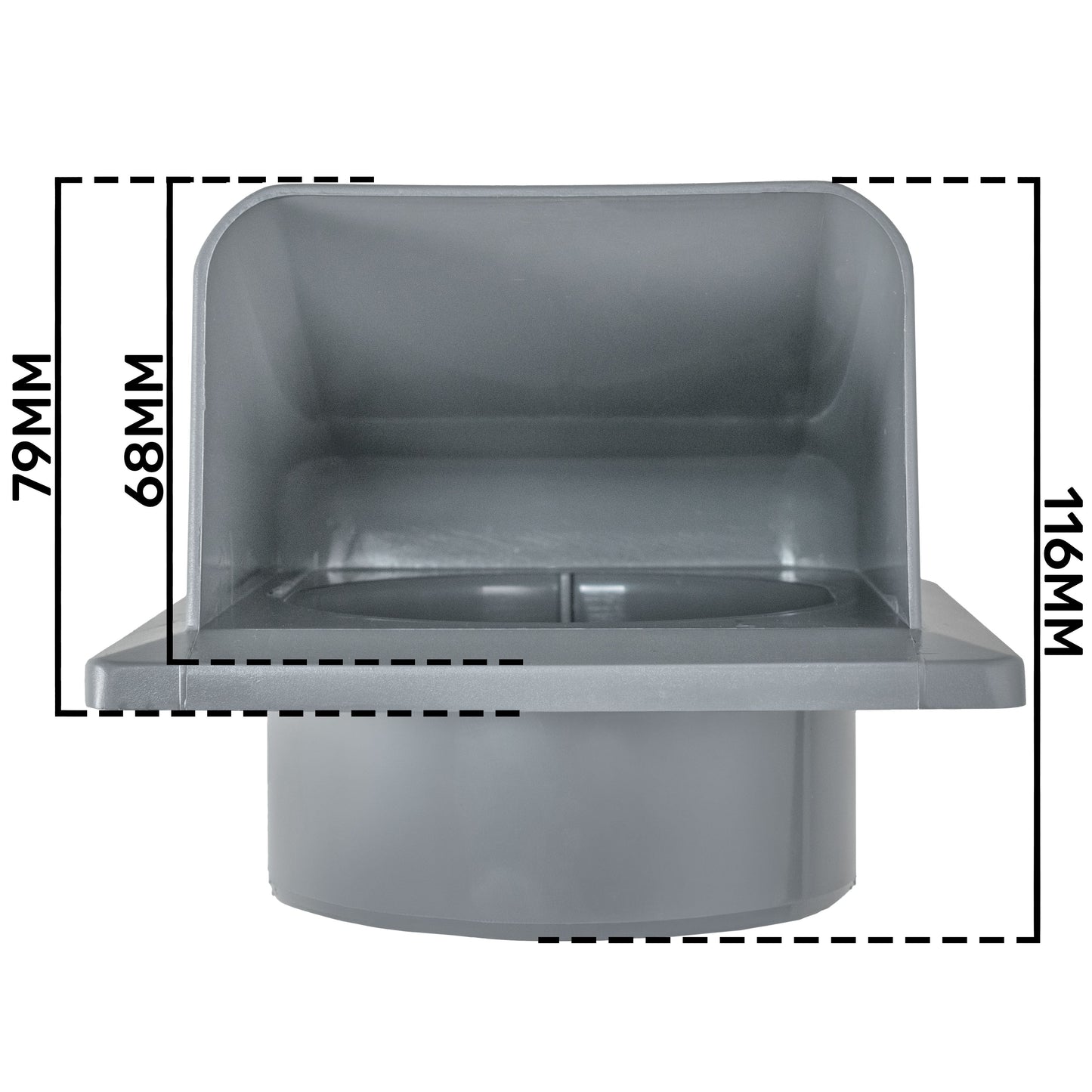 KRD/100G Graphite External Louvre Vent, fi100mm