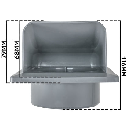 KRD/100G Graphite External Louvre Vent, fi100mm