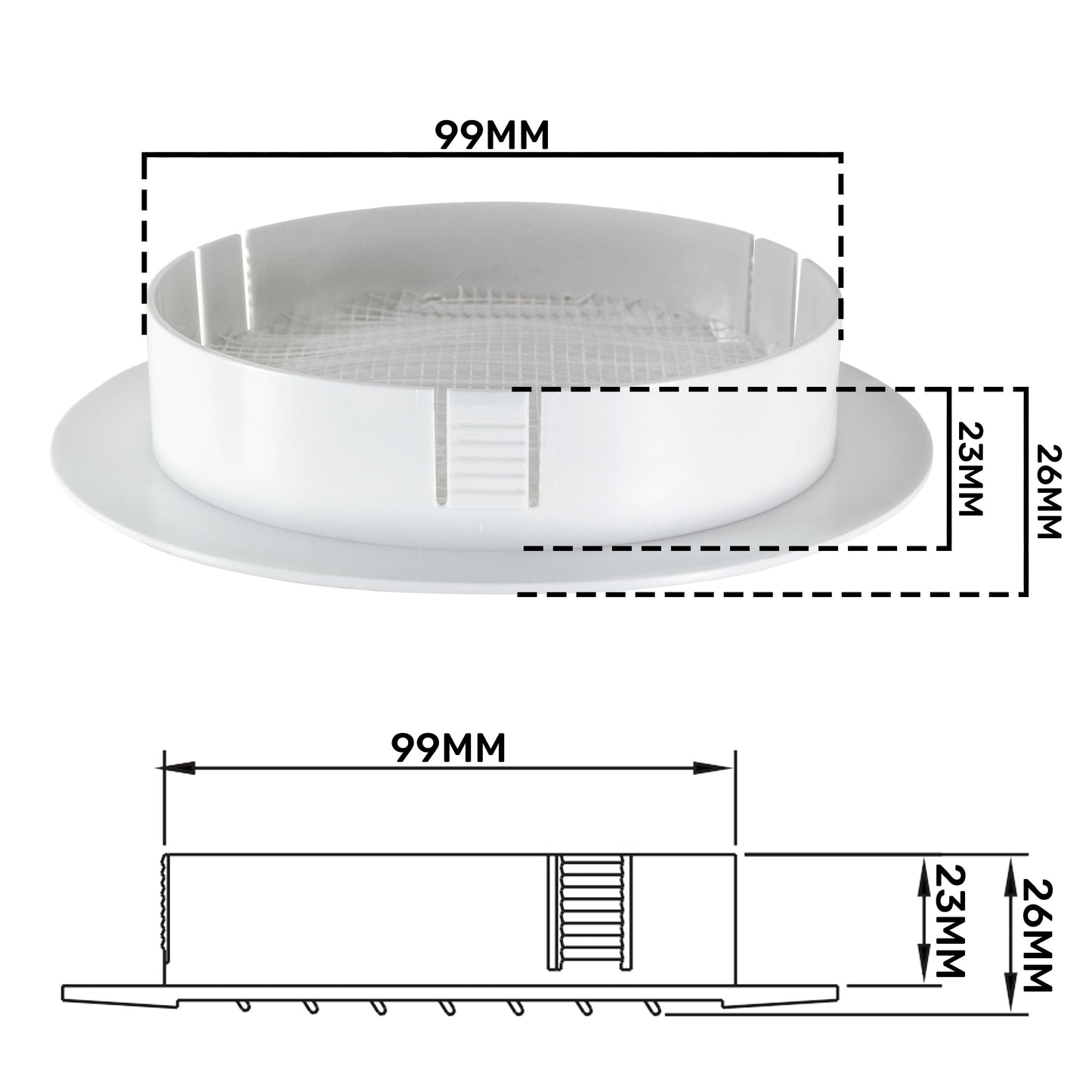 KRO 100 Model Louvre Vent with Insect Mesh