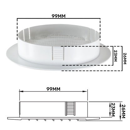 KRO 100 Model Louvre Vent with Insect Mesh