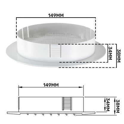 KRO 150 Model Louvre Vent with Insect Mesh
