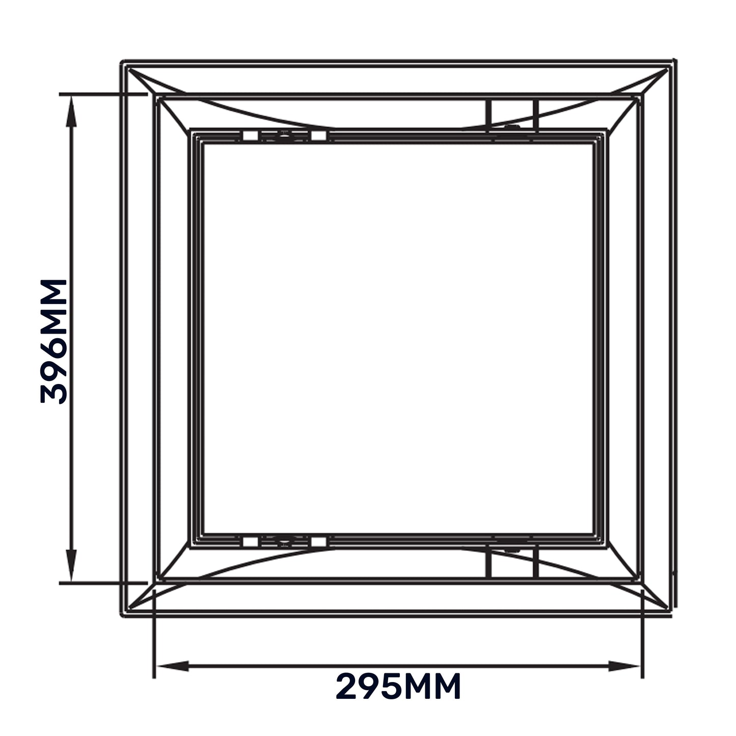 White PP Access Door Panel 300mm x 400mm