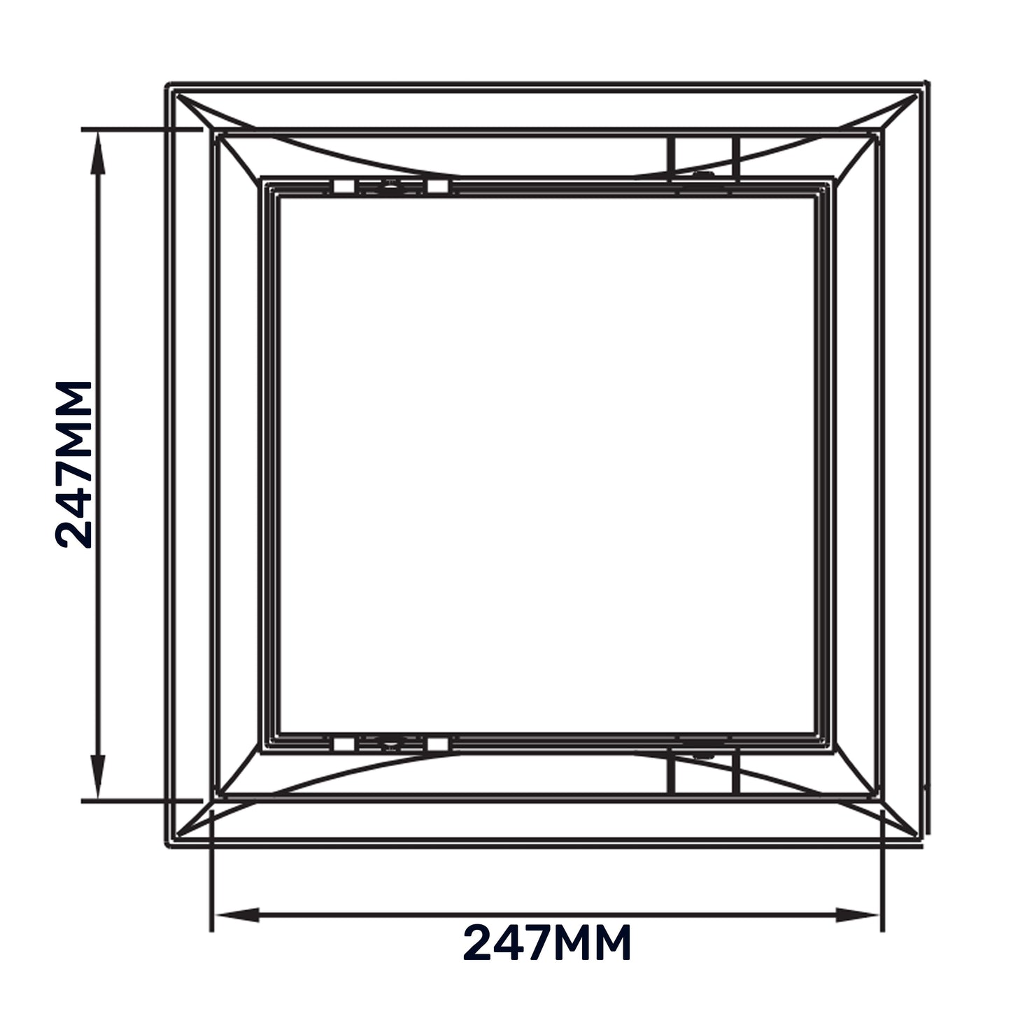 White PP Access Door Panel 250mm x 250mm