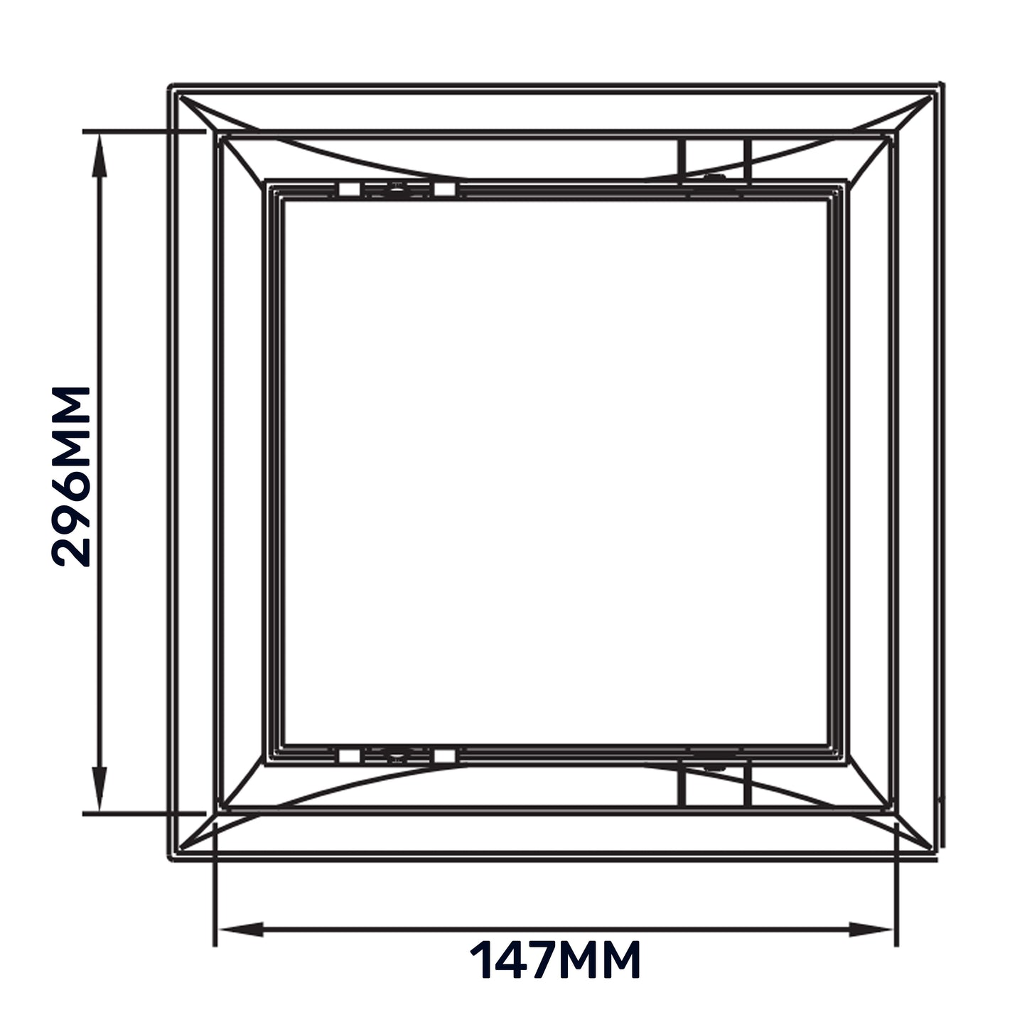 White PP Access Door Panel 150mm x 300mm
