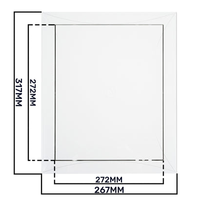 White PP Access Door Panel 250mm x 300mm
