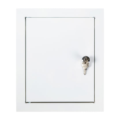 White Metal Access Door Panel with Lock 200mm x 250mm