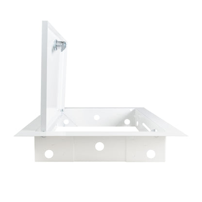 White Metal Access Door Panel with Lock 200mm x 250mm