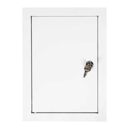 White Metal Access Door Panel with Lock 200mm x 300mm