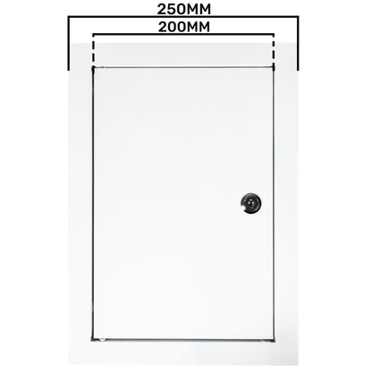 White Metal Access Door Panel with Lock 200mm x 300mm