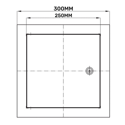 White Metal Access Door Panel with Lock 250mm x 300mm