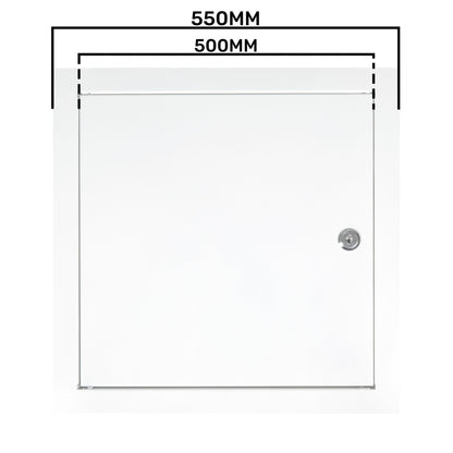 White Metal Access Door Panel with Lock 500mm x 500mm