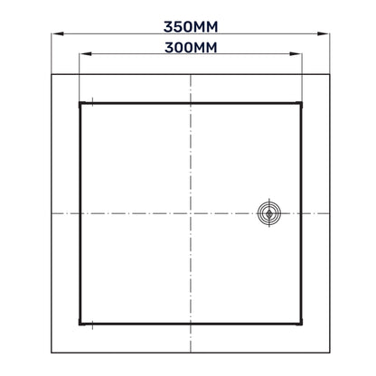 White Metal Access Door Panel with Lock 300mm x 300mm
