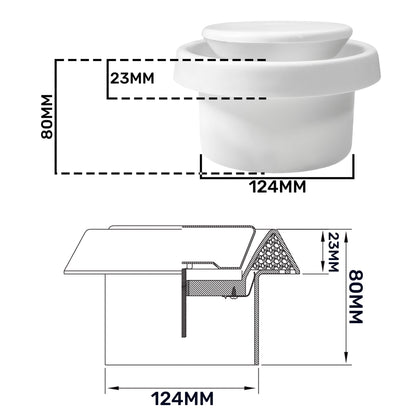 125mm ABS White Ceiling Extractor Valve