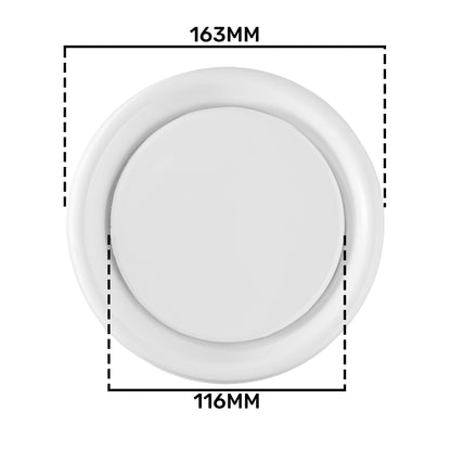 125mm ABS White Ceiling Extractor Valve