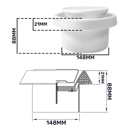 150mm ABS White Ceiling Extractor Valve