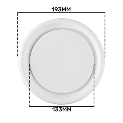150mm ABS White Ceiling Extractor Valve