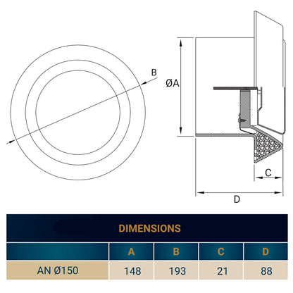 150mm ABS White Ceiling Extractor Valve