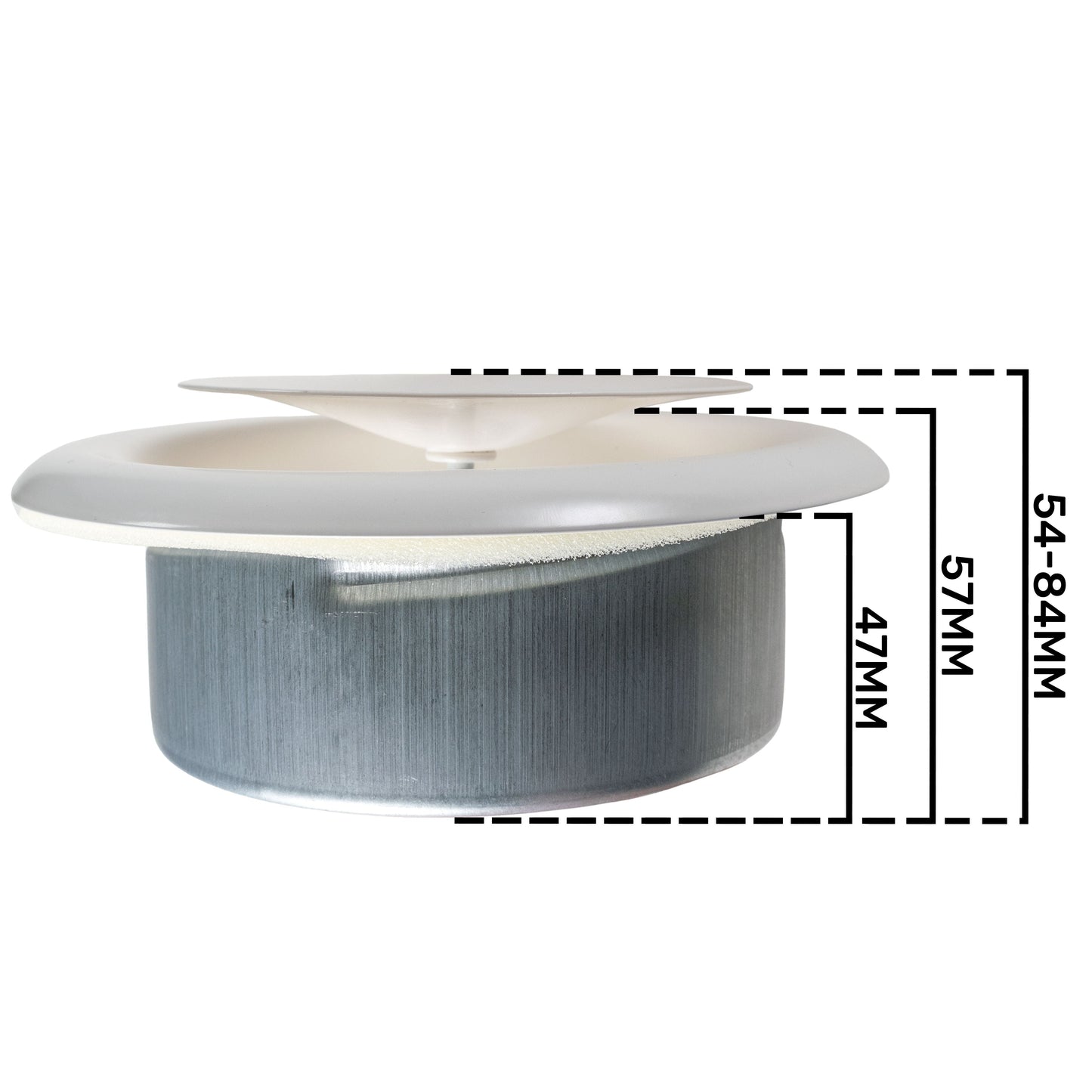 Anemostat SV White Metal Ceiling Extract Valve 125mm