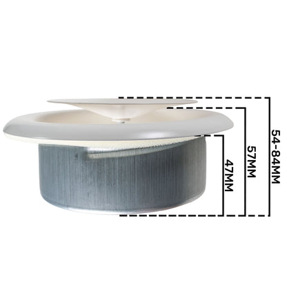 Anemostat SV White Metal Ceiling Extract Valve 125mm