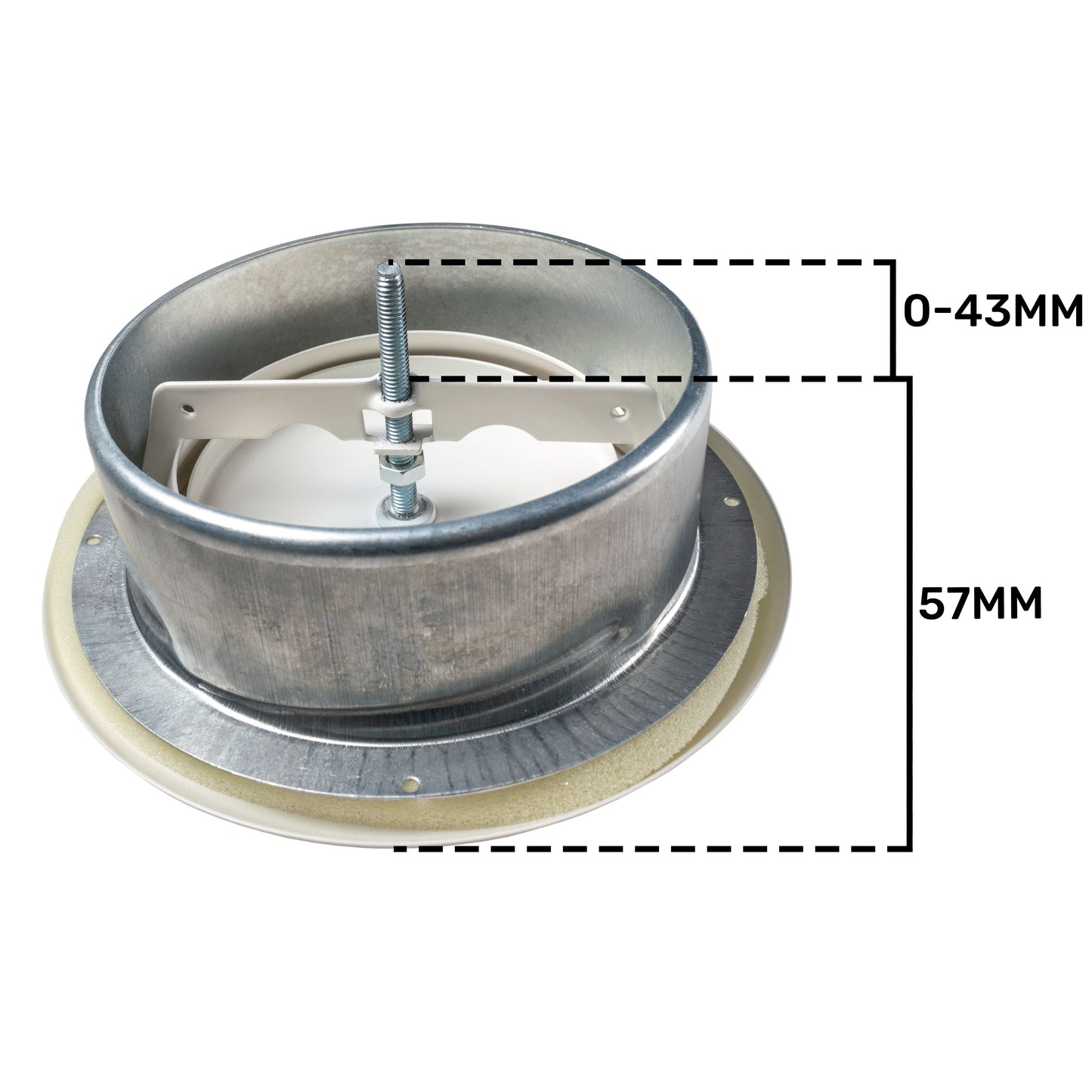 Anemostat SV White Metal Ceiling Extract Valve 125mm