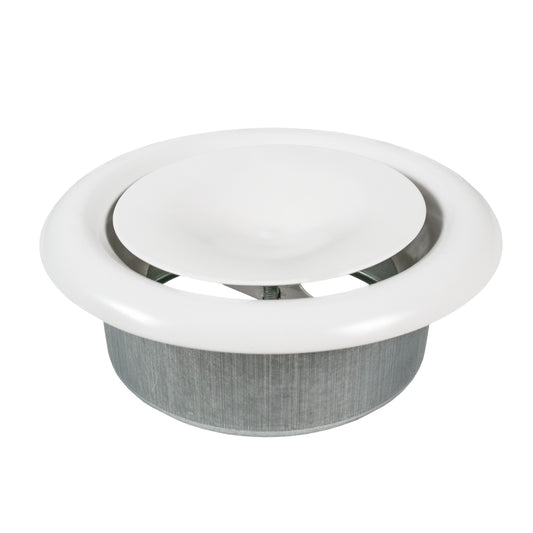 Anemostat SV White Metal Ceiling Extract Valve 125mm