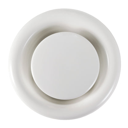 Anemostat EV White Metal Ceiling Extract Valve 125mm