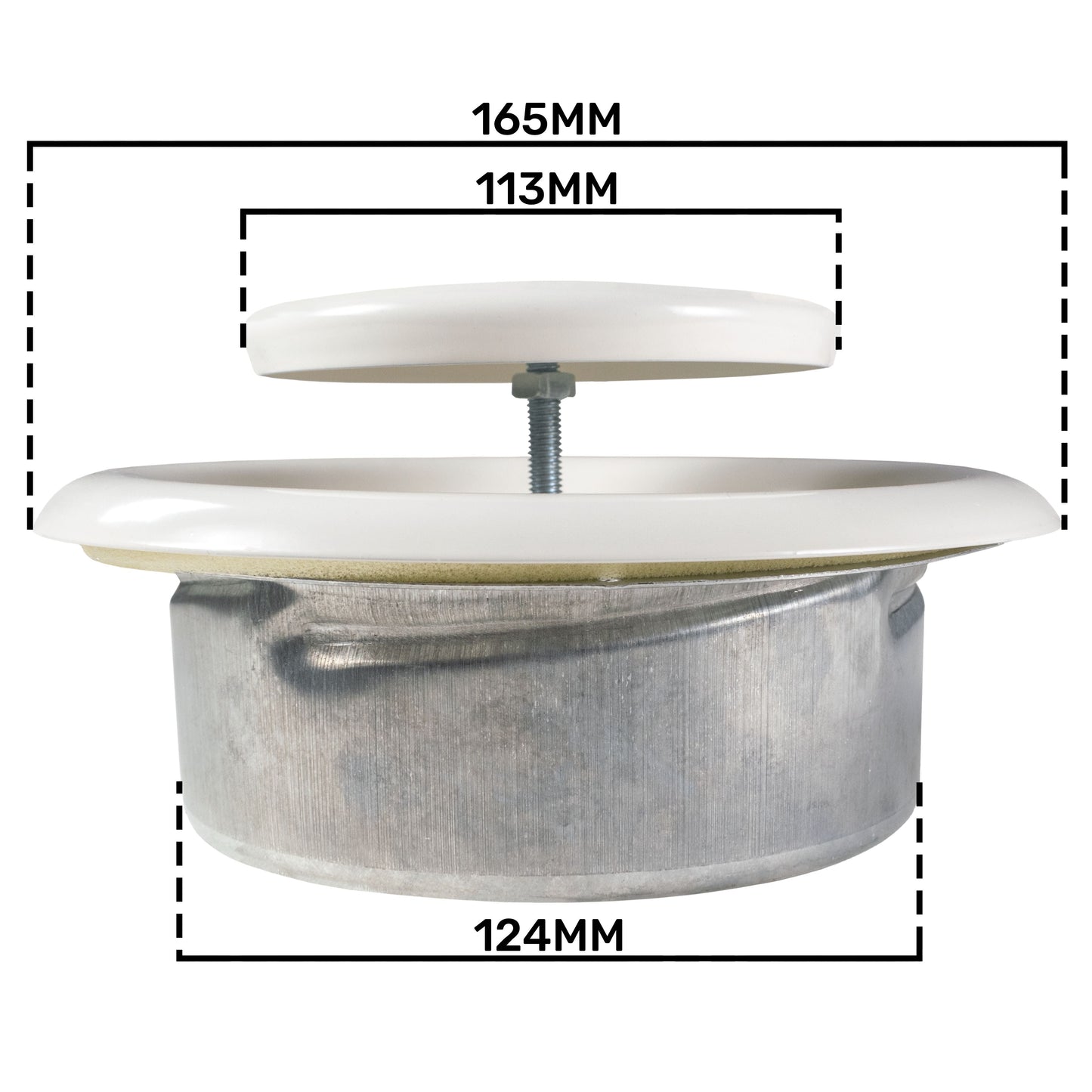 Anemostat EV White Metal Ceiling Extract Valve 125mm